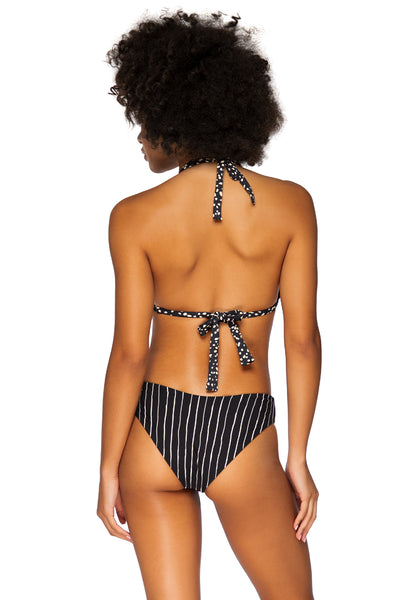 Swim Systems eco-friendly and recycled nylon black sand Parker bikini bottom reversible