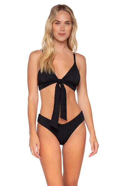Swim Systems Parker Bikini Bottom in Shadow for fuller bust d and dd cup swimwear and bra cup sizing